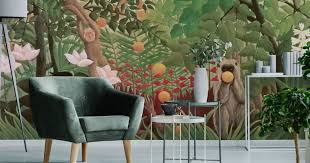 Indoor Jungle Look With A Jungle Mural