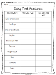 Non Fiction Text Features Study Plus A Few Freebies
