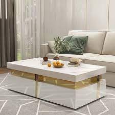 trimied modern wood coffee table with