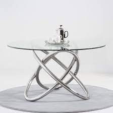 Dina Glass Dining Table Chrome