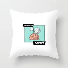 conquering coffee cup throw pillow