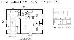 1 car apartment garage plan with one