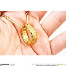 the one ring gollum gold necklace