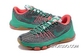 Men Nike Kd 8 Grey Green Orange Basketball Shoes New Release