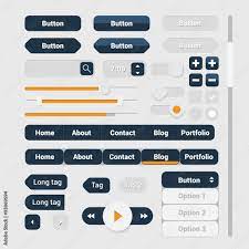 Web user interface elements set. GUI Interfaces elements collection. Vector  UI design. 素材庫向量圖| Adobe Stock