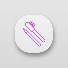 eyebrow pencils with brush app icon ui