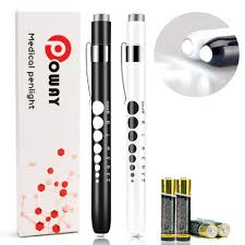 Opoway Nurse Penlight With Pupil Gauge Medical Pen Light For Nurses Doctors With Batteries Included 2ct White And Black