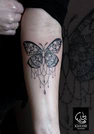 Blue ribbon for cancer awareness black butterfly tattoo. Butterfly Tattoos Forearm Arm Tattoo Sites