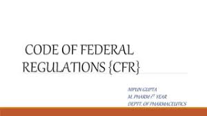 Code of federal regulations {cfr} | PPT