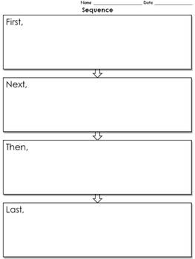 Sequence Graphic Organizer Flow Chart 4 With Transition Words Full Page