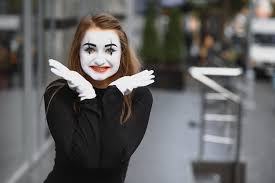 the with makeup of the mime