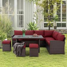 Outdoor Dining Sectional Sofa Couch