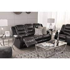 vacherie in black dual recliner sofa