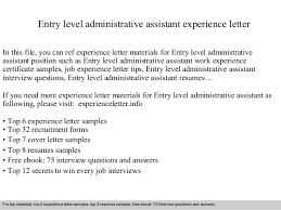 Cover Letter For Entry Level Administrative Assistant Job Entry