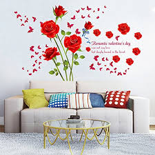 decalmile red rose removable wall