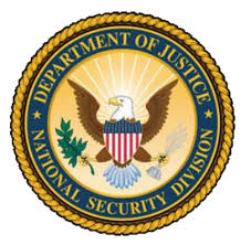 United States Department Of Justice National Security
