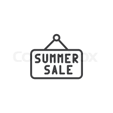 Summer Sale Sign Outline Icon Linear Stock Vector