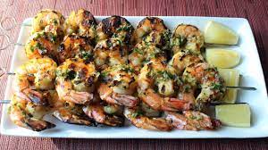 grilled garlic herb shrimp skewers