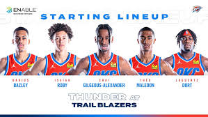 Starting lineups in the nba are always subject to change, especially with how frequent injuries and starting lineup changes are these days. Okc Thunder On Twitter Theo Maledon Gets His First Nba Start Tonight Watch It Now On Foxsportsok Starting Lineup Presented By Enablemidstream Https T Co 3elchpgliy