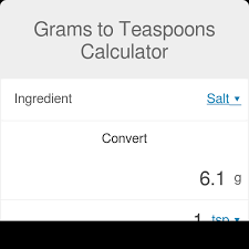 grams to teaspoons calculator