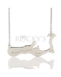 14k white gold grand cayman island necklace