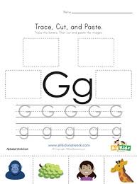 trace cut and paste letter g worksheet
