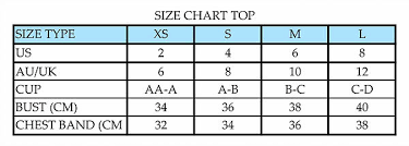 Santorini Swim Buying Guide Size Chart