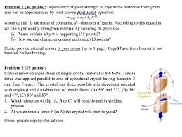 yield strength of crystalline materials