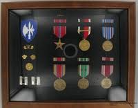 Military flag & medal shadow box display case. Framed Shadow Box Of Military Medals And Ribbons Awarded To A Us Army Captain Collections Search United States Holocaust Memorial Museum