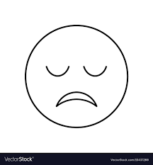 sad face outline icon isolated lined