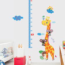 Giraffe Height Chart Kids Wall Sticker