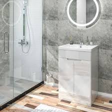 Freestanding bathroom cabinets at argos. Elegant Premium Quality Vanity Sink Unit With Ceramic Basin High Gloss White Vanity Unit Supplied Bathroom Storage Furniture 515mm