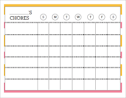 Free Editable Printable Chore Charts For Adults Chore Chart