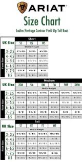 Ariat Bromont Size Chart Ariat Boot Size Chart