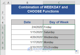convert date to day of week in excel