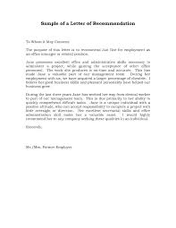 Letter Of Recommendation Template For Job Ceansin Me