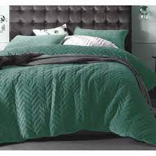 Waves Sea Green King Size Velvet Bed