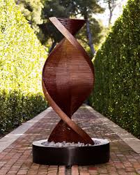 Twisted Copper Fountain Outdoor Wall