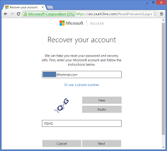 recover microsoft account pword