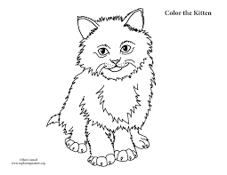Download and print these pictures of kittens to color coloring pages for free. Kitten Fluffy Coloring Page