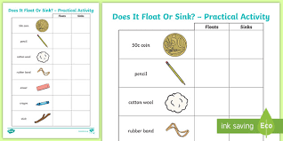 does it float or sink? activity