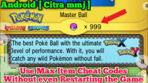 How to Use Max item Cheat Codes for Pokemon XY & OR AS without deleting  your savedata for Citra. - YouTube