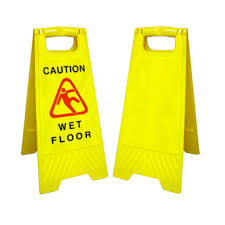 a frame wet floor safety sign