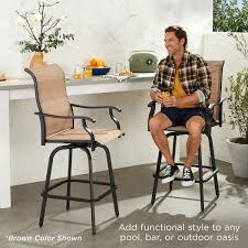 Outdoor Swivel Patio Bar Stool Chairs