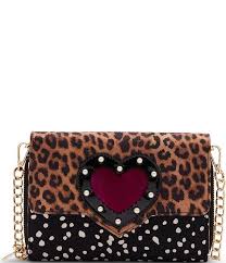 betsey johnson heart leopard wallet on