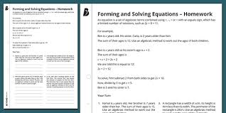 Solving Equations Homework Ks3 Maths