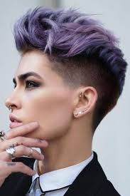 Short hair style with blueberry balayage. 30 Shaved Hairstyles For Women For The Bold Daring My New Hairstyles