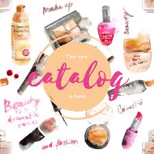 makeup cosmetics catalog in pink