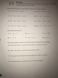 Proctice Form G Literal Equations And