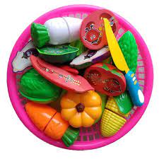 Túi đồ chơi cắt trái cây, hoa quả lắp ghép cho bé ( Tặng 02 cặp dây cột tóc  bé )